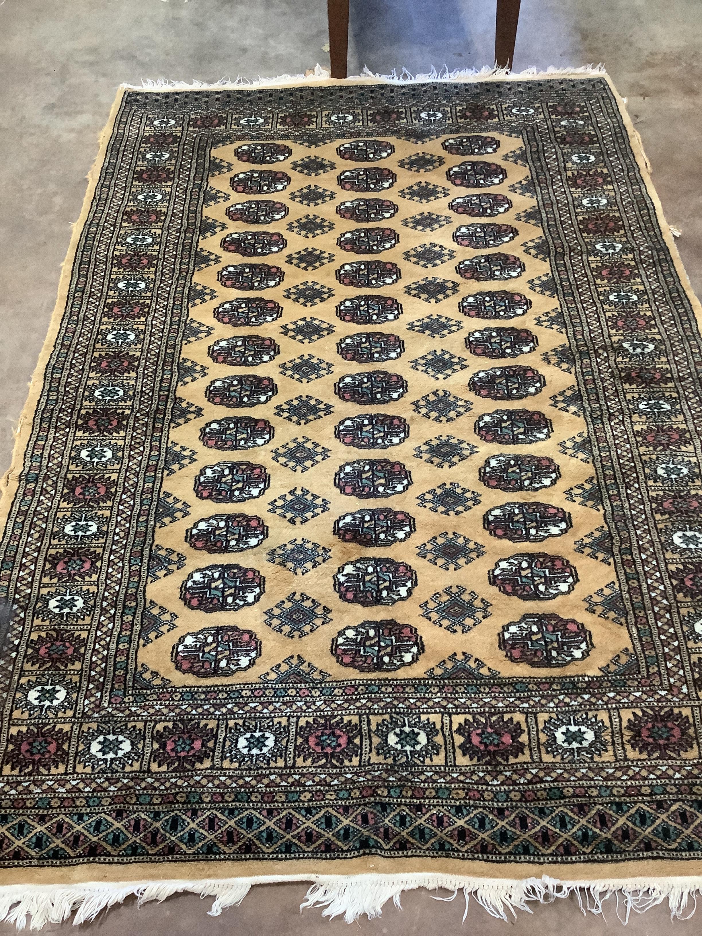 A Bokhara beige ground rug, 183 x 126cm